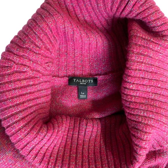 Talbots Womens Sweater Merino Wool Visit > Cowl Neck Pink - size Large - Picture 6 of 10